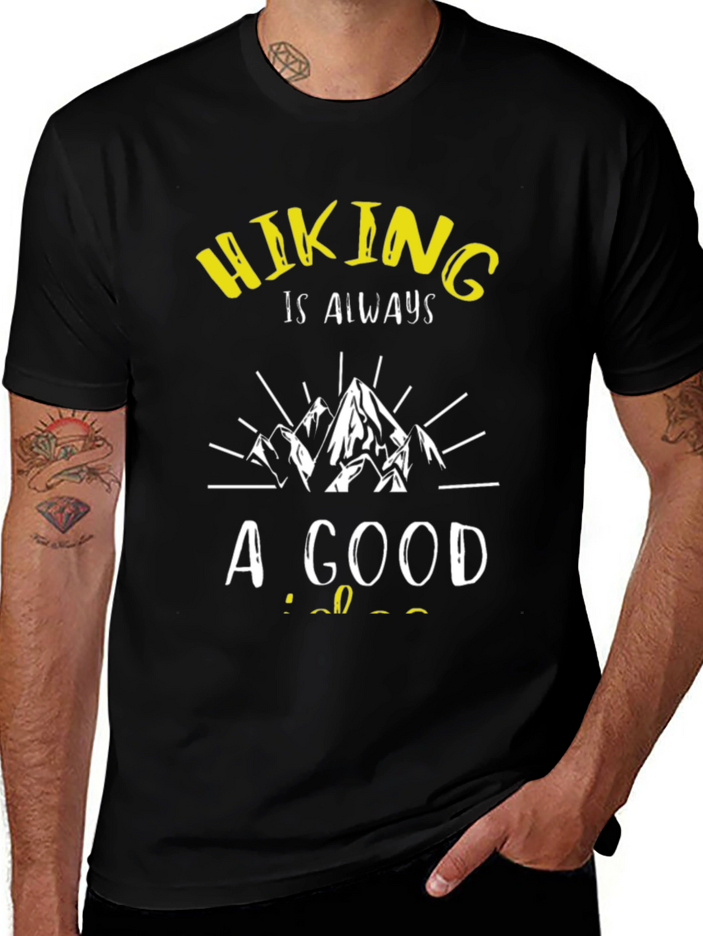 Hiking Always A Good Idea Black T-Shirt