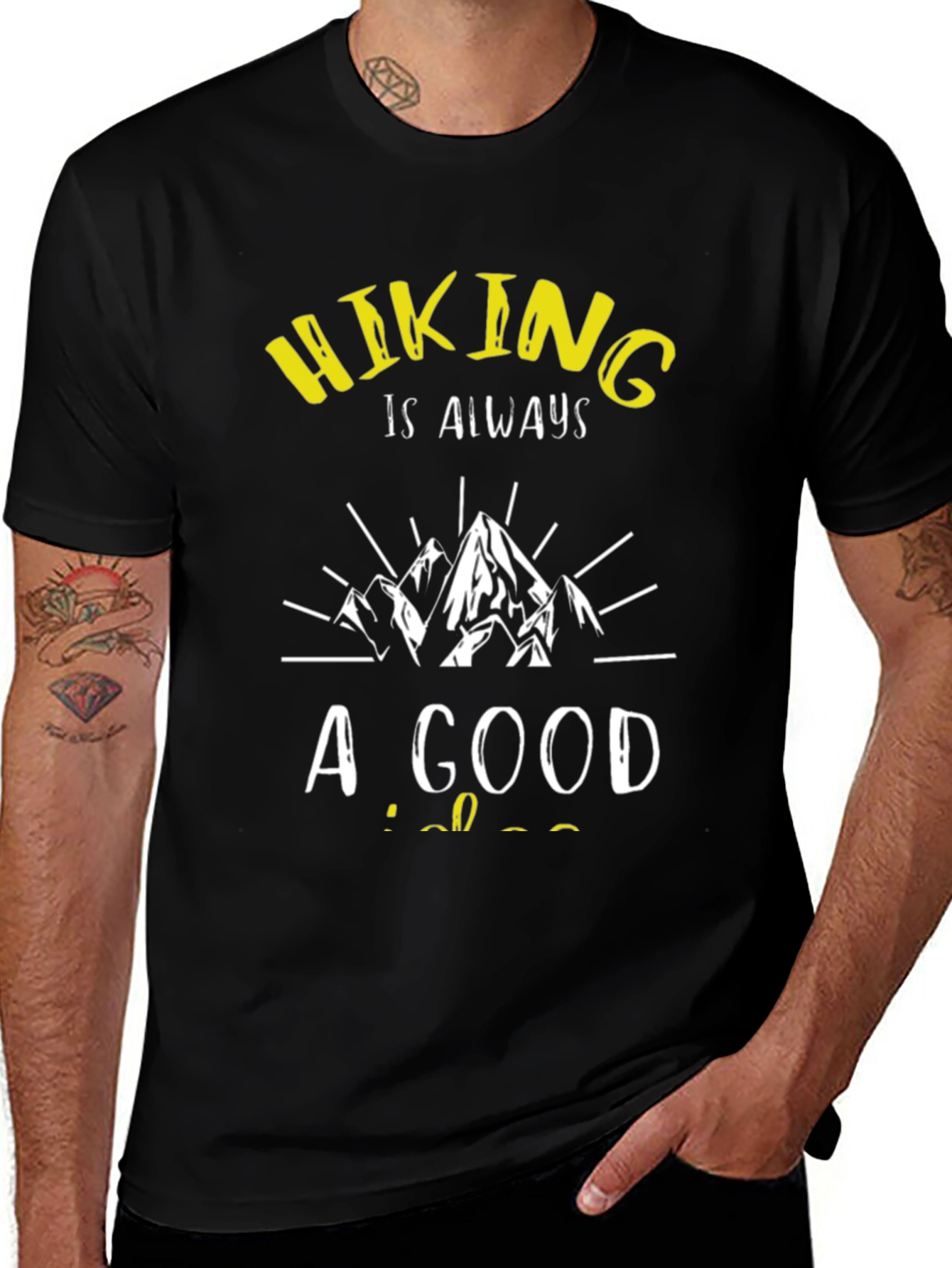 Hiking Always A Good Idea Black T-Shirt