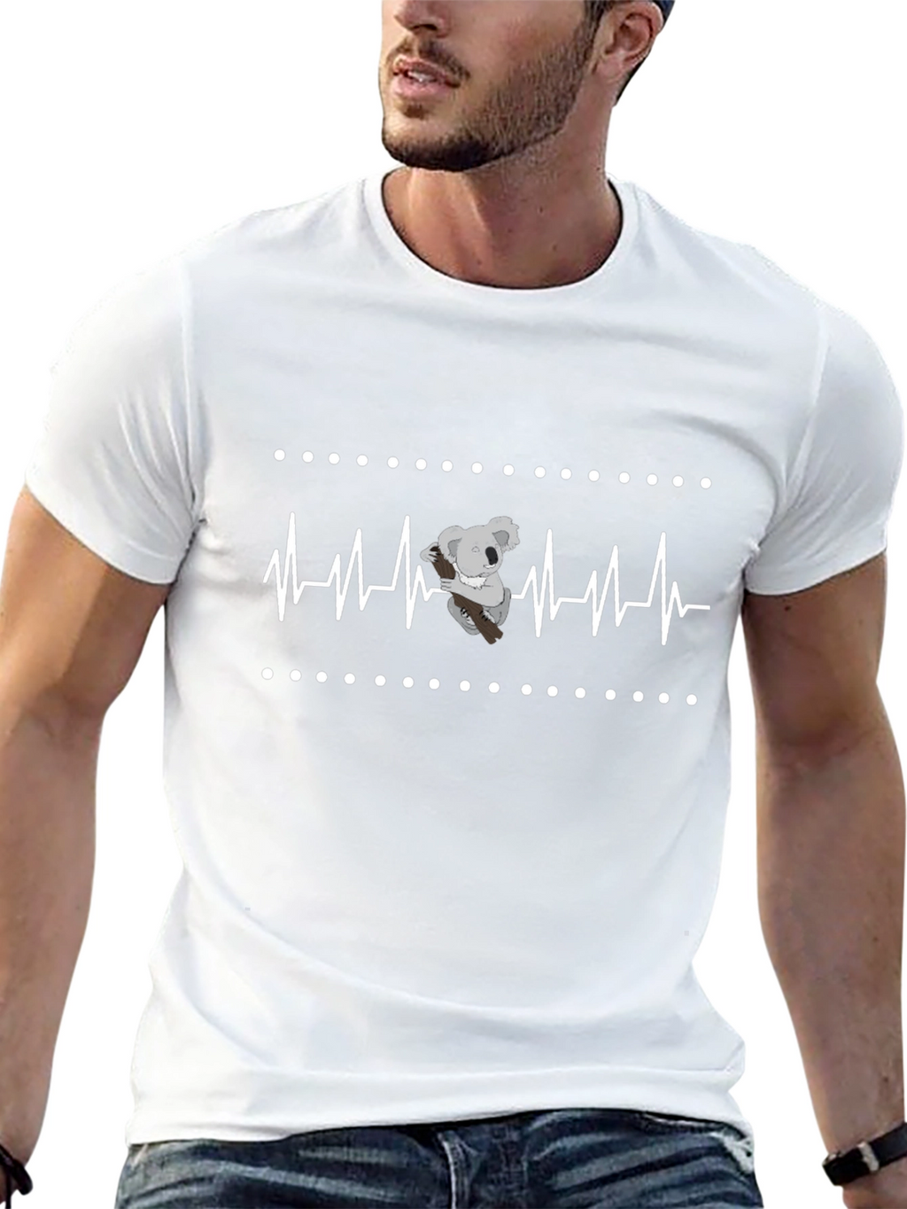 Koala Heartbeat T-Shirt - Black