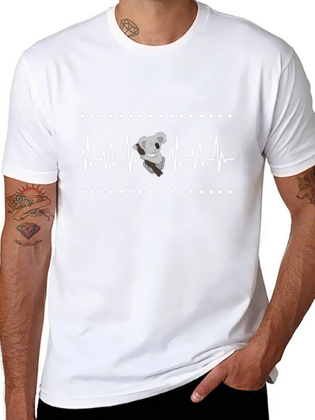 Koala Heartbeat T-Shirt - Black
