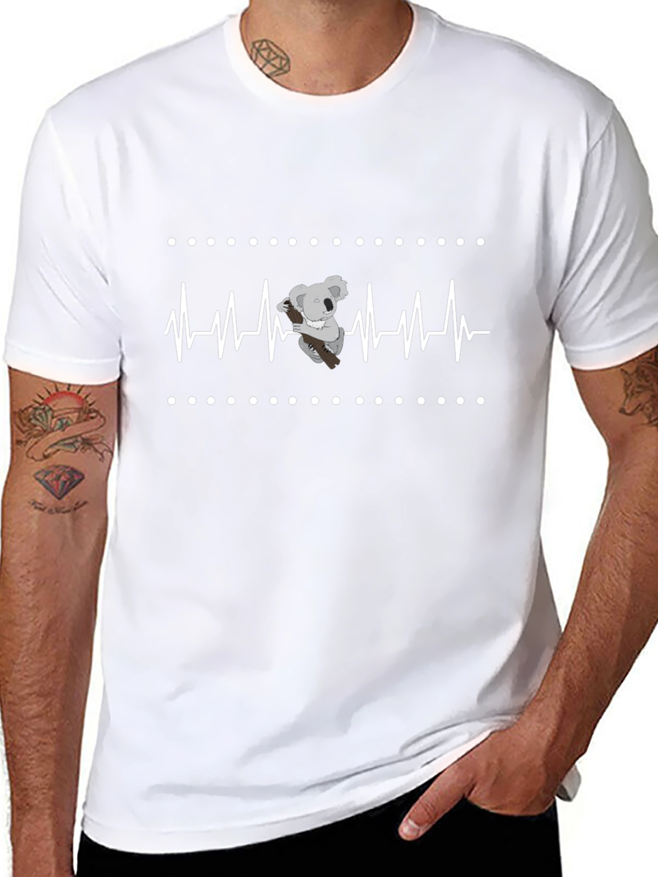 Koala Heartbeat T-Shirt - Black