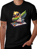 Cool Zombie Bird on Keyboard Graphic Tee