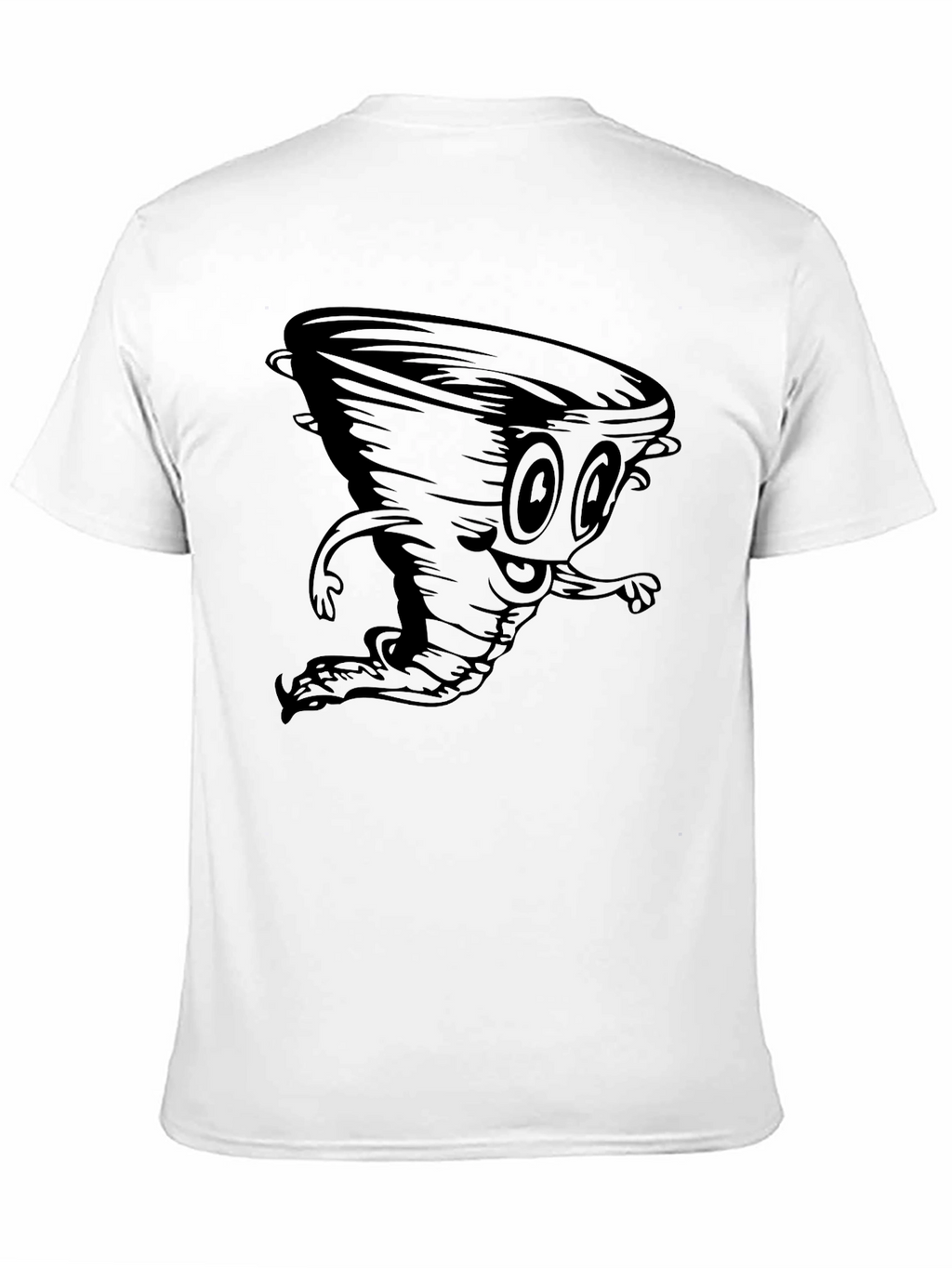 Cartoon Tornado Black T-Shirt