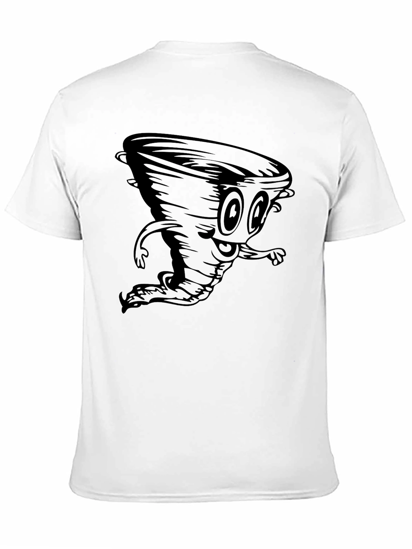 Cartoon Tornado Black T-Shirt