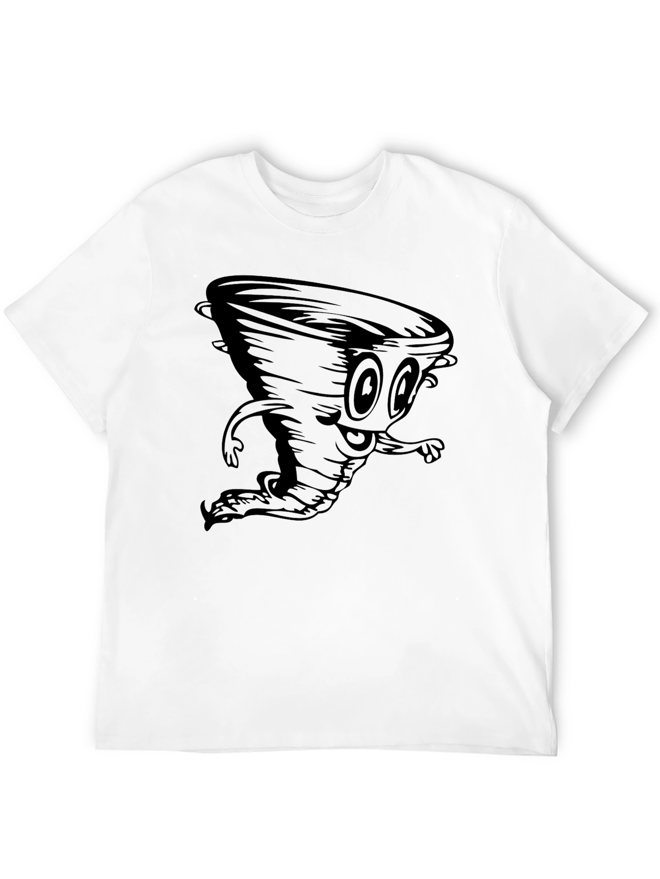Cartoon Tornado Black T-Shirt