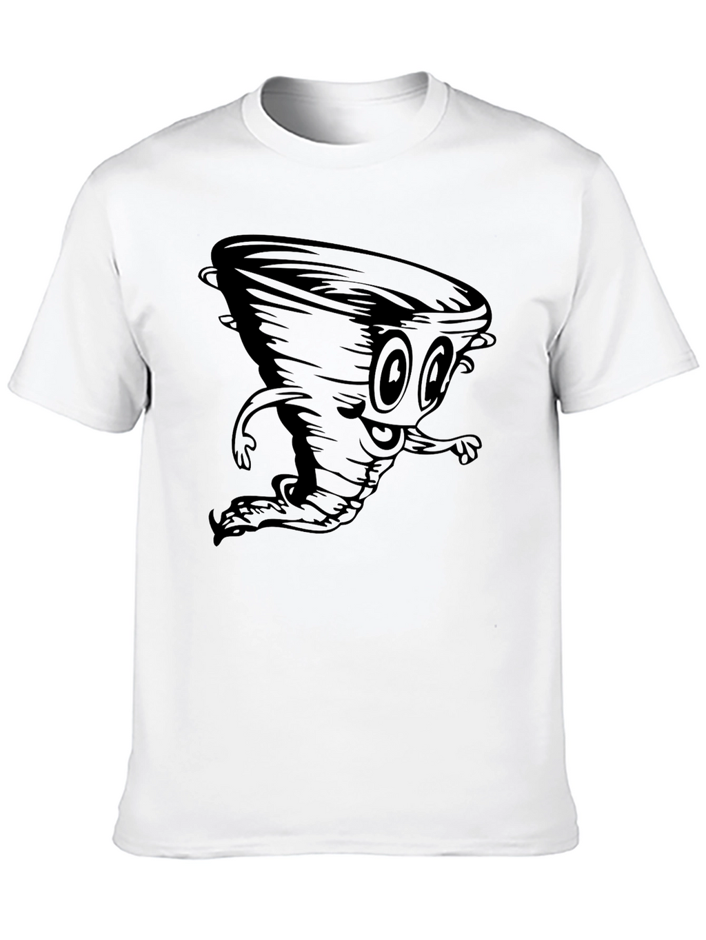 Cartoon Tornado Black T-Shirt