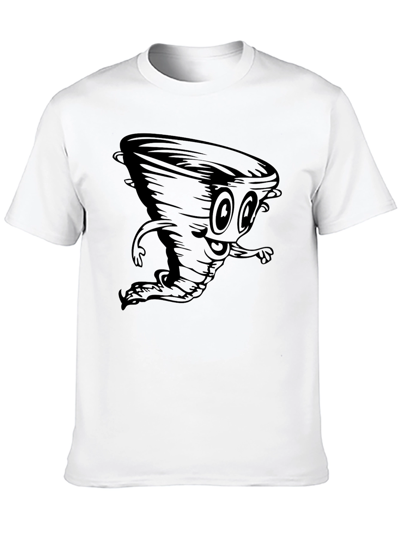 Cartoon Tornado Black T-Shirt