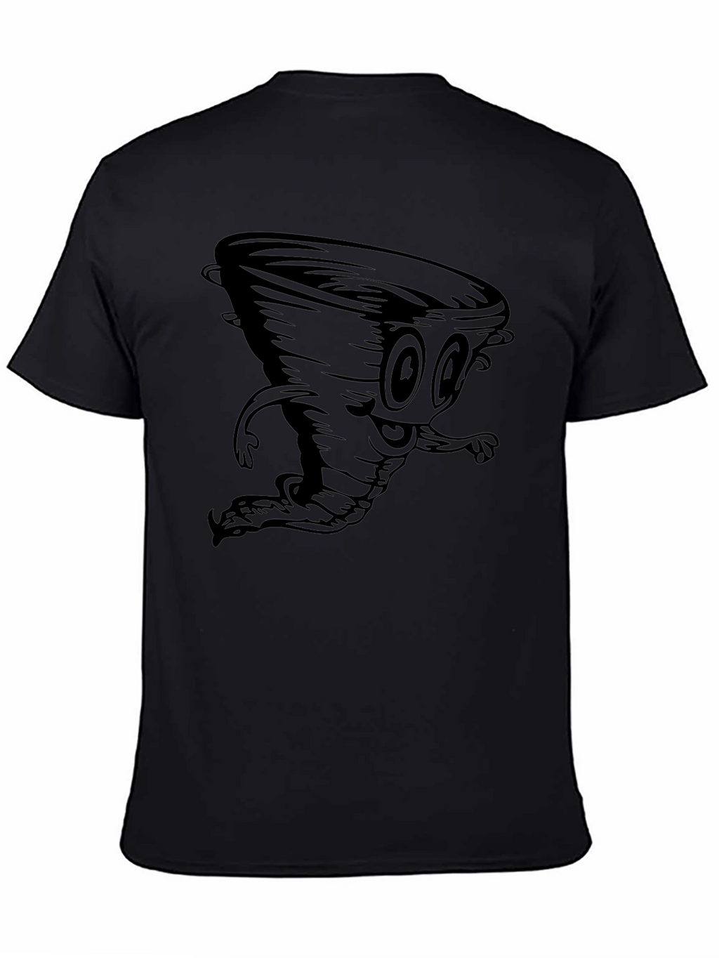 Cartoon Tornado Black T-Shirt