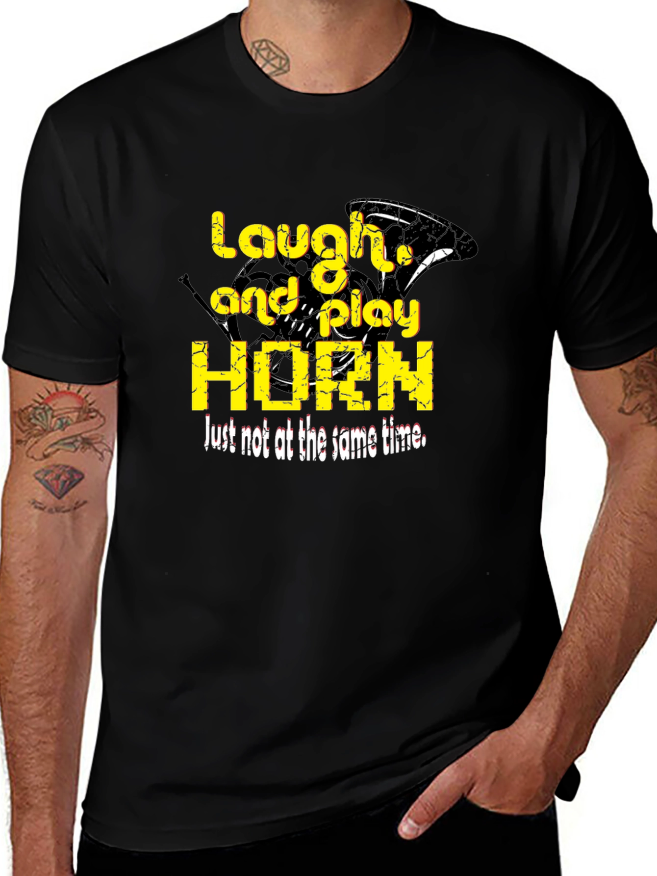 Laugh and Play Horn Black T-Shirt