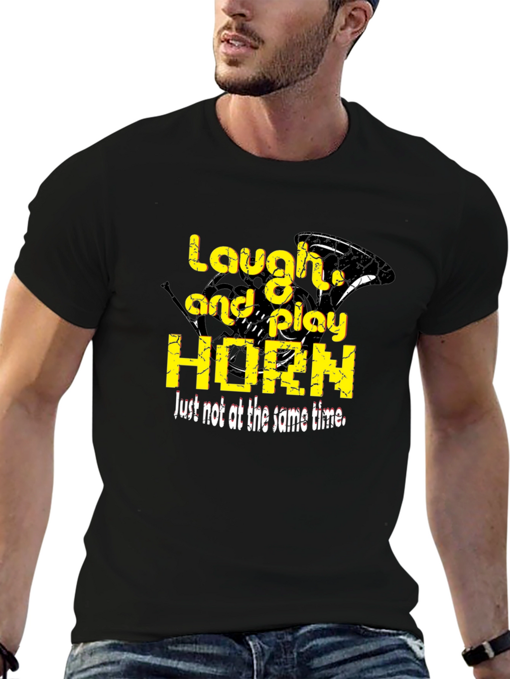 Laugh and Play Horn Black T-Shirt