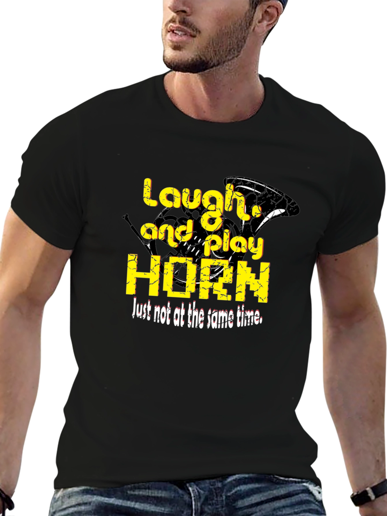 Laugh and Play Horn Black T-Shirt