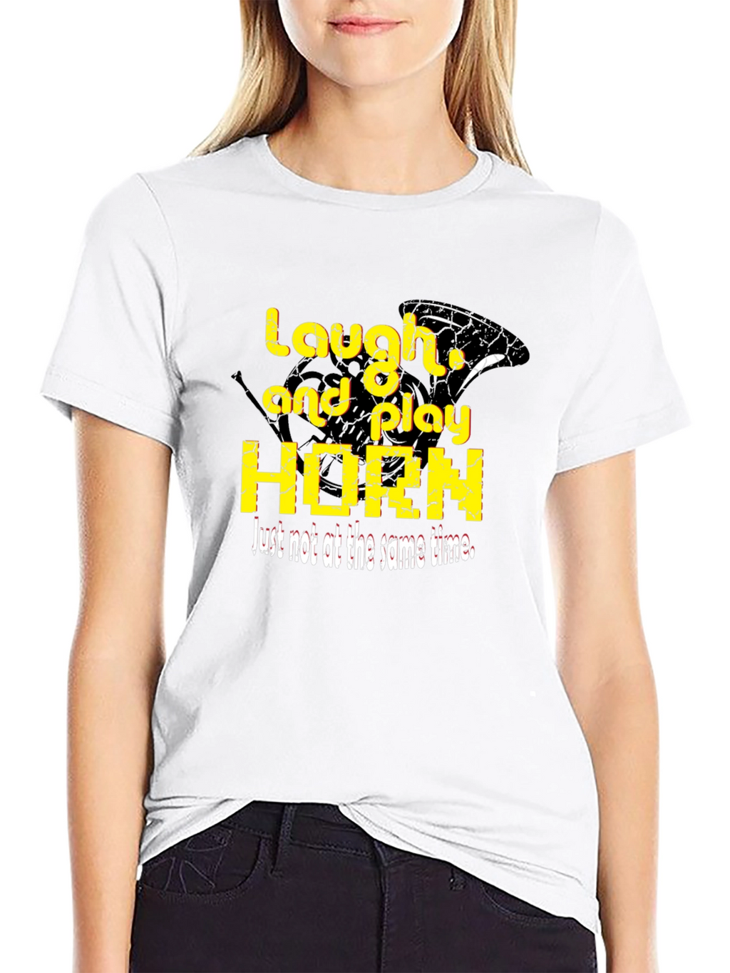 Laugh and Play Horn Black T-Shirt