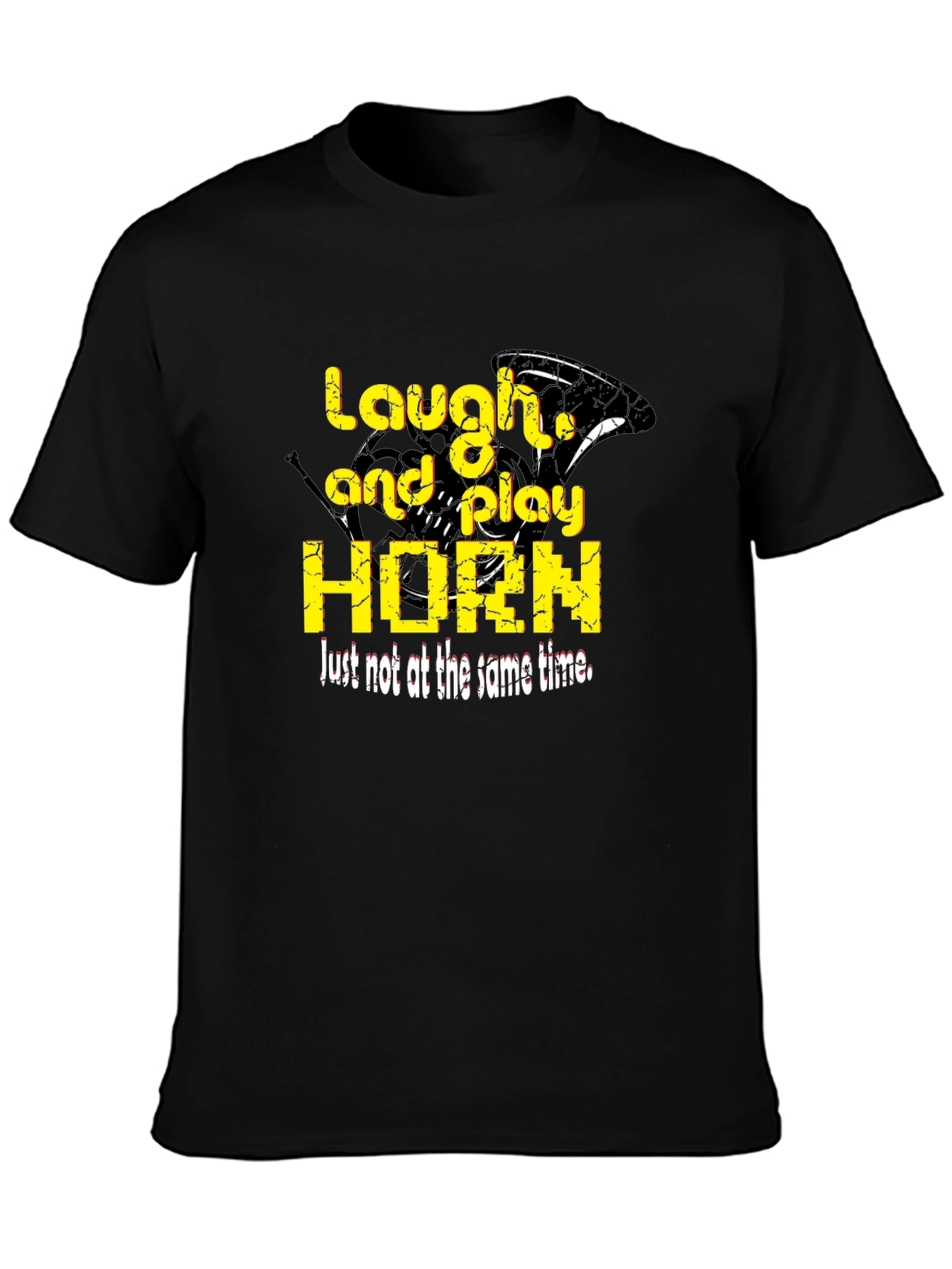 Laugh and Play Horn Black T-Shirt