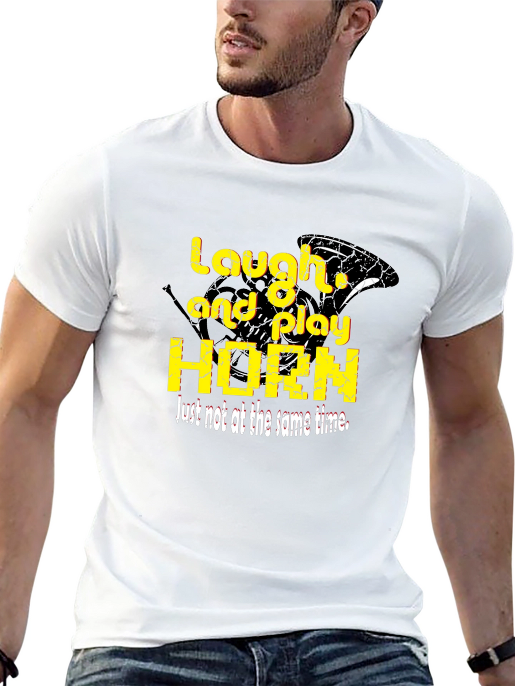 Laugh and Play Horn Black T-Shirt