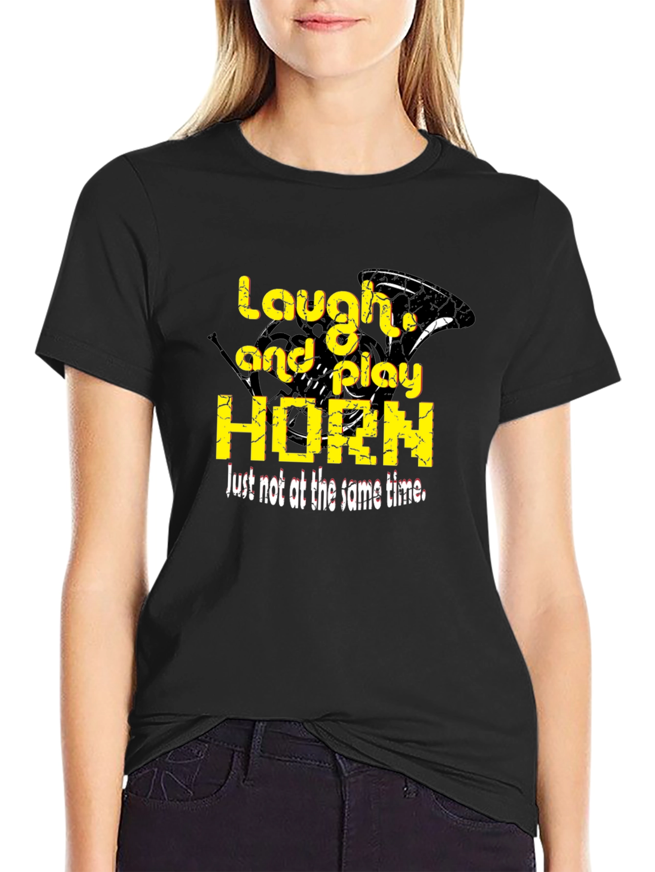 Laugh and Play Horn Black T-Shirt