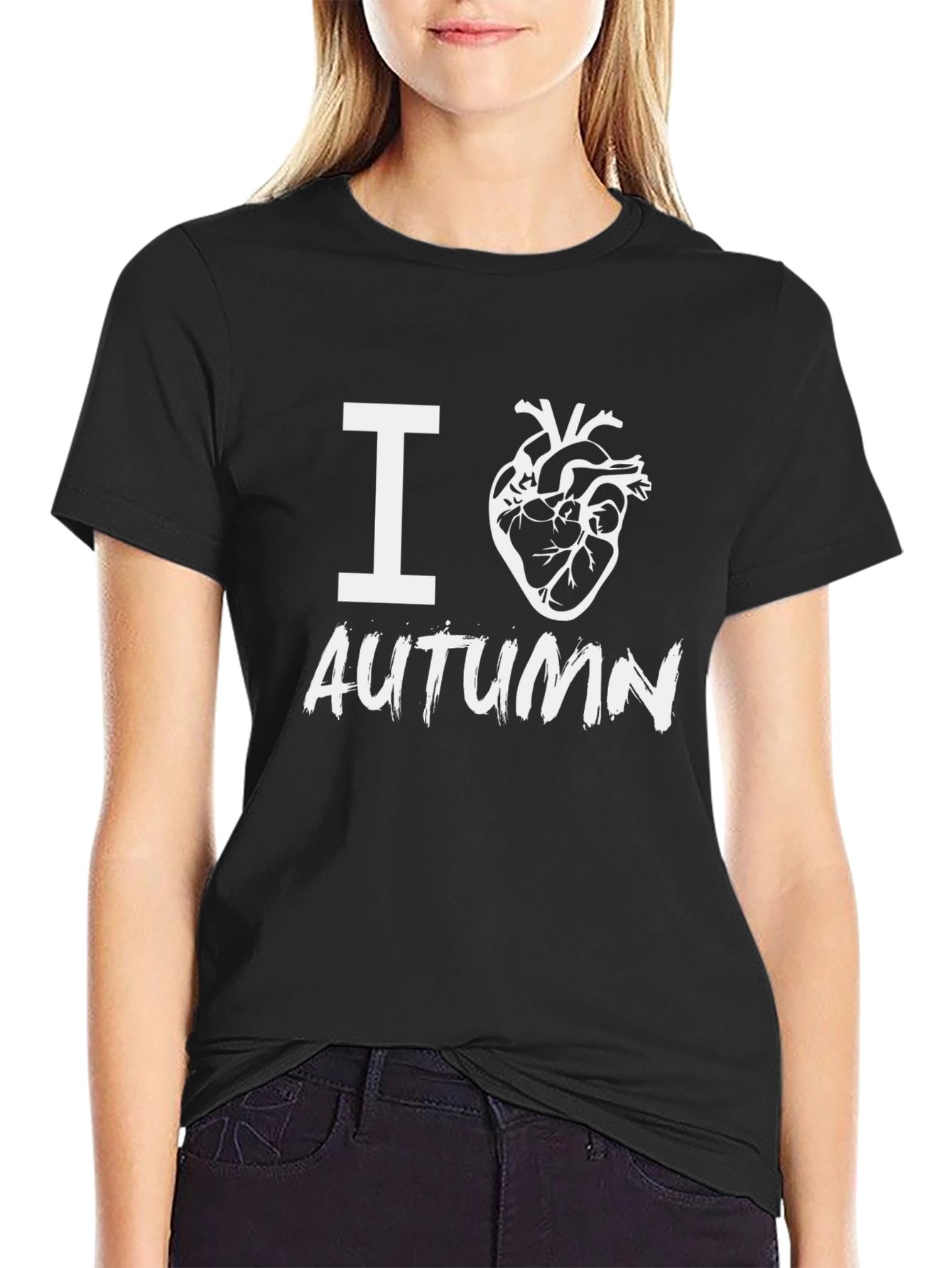 I Heart Autumn T-Shirt - Black Graphic Tee