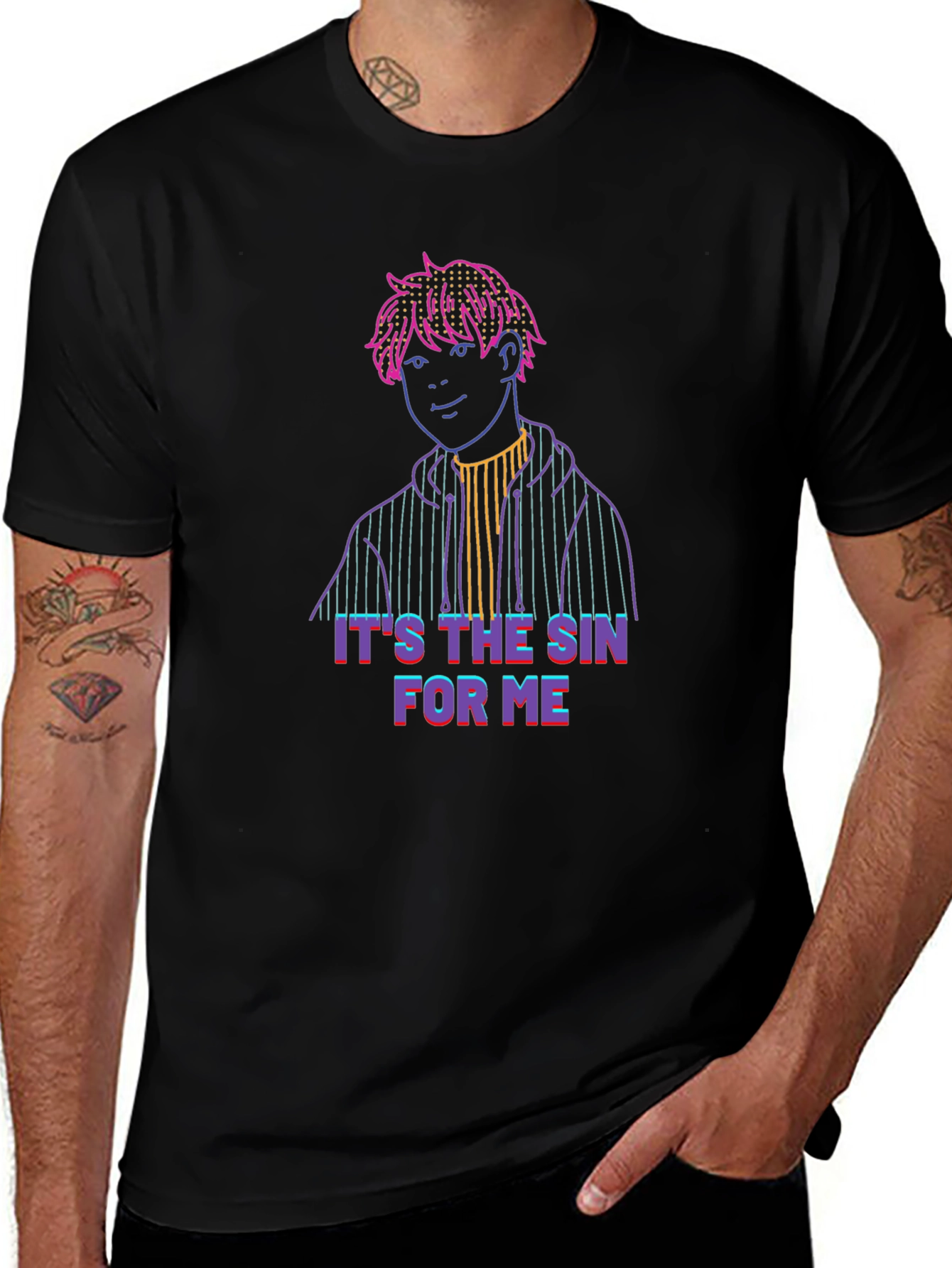 Its The Sin For Me Neon Graphic Tee