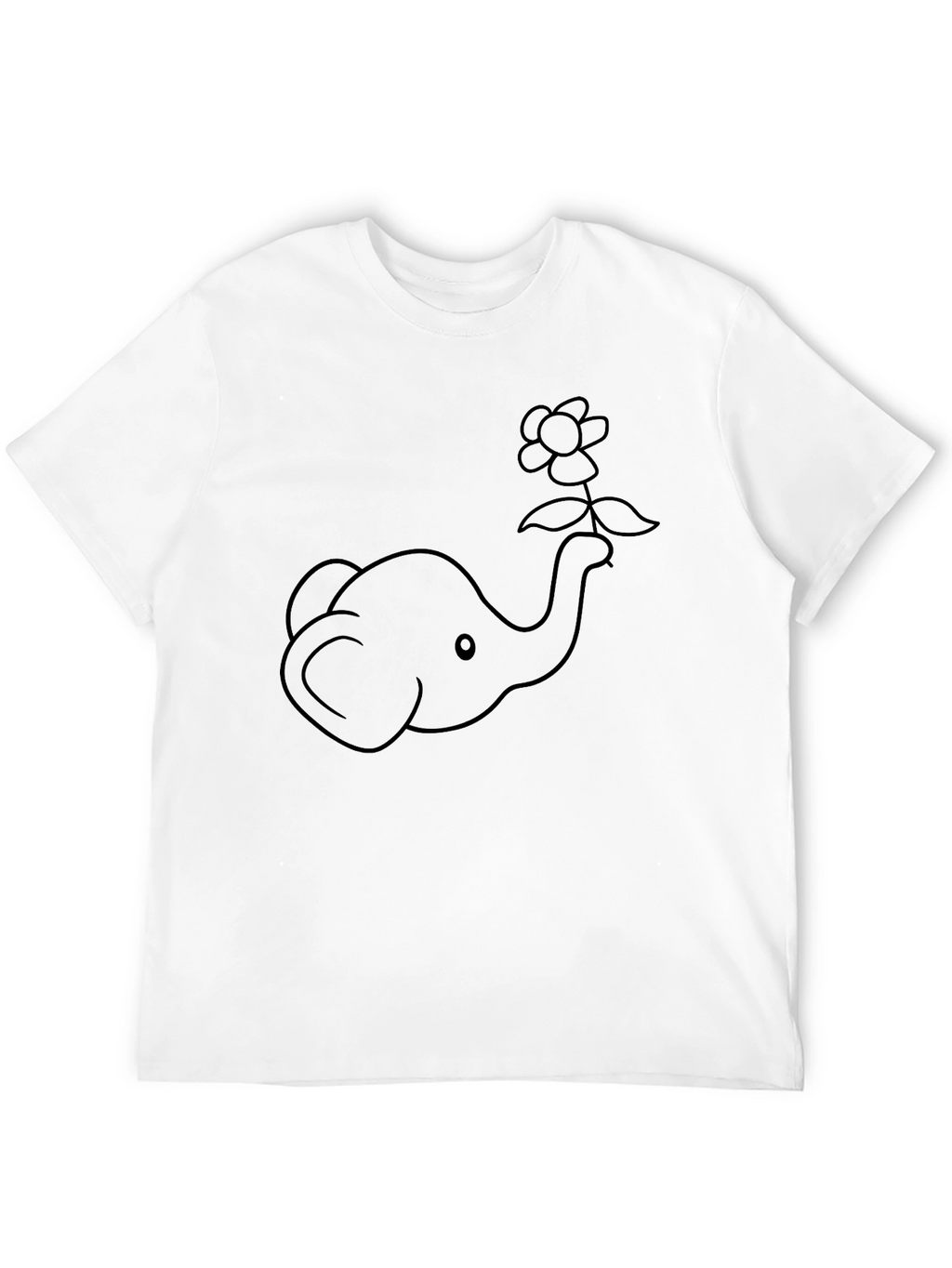 Elephant and Flower Graphic T-Shirt