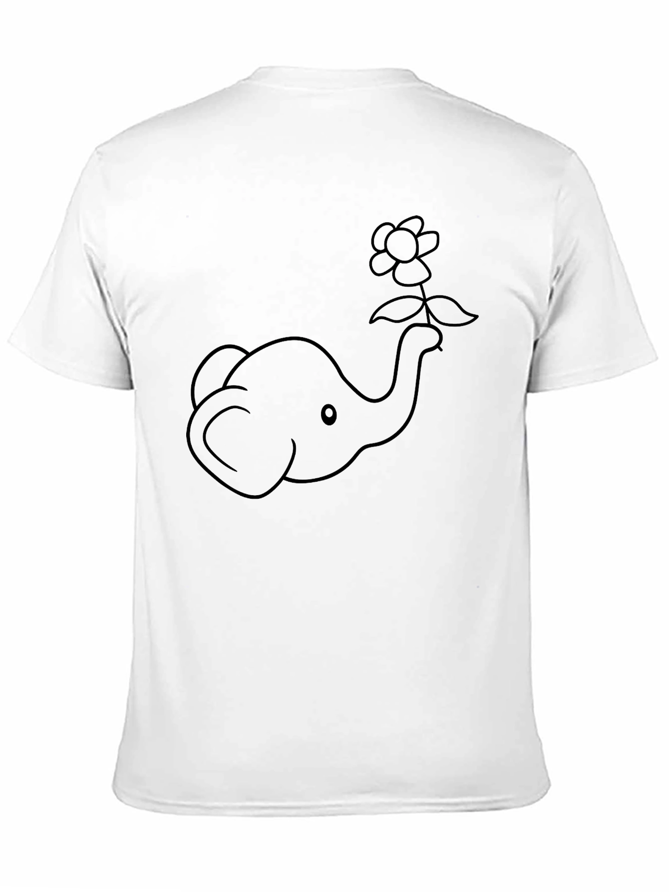 Elephant and Flower Graphic T-Shirt