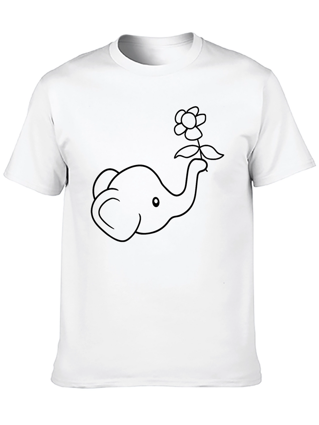 Elephant and Flower Graphic T-Shirt