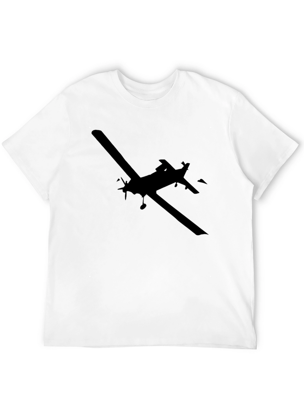 Airplane Silhouette T-Shirt - Black Cotton Tee