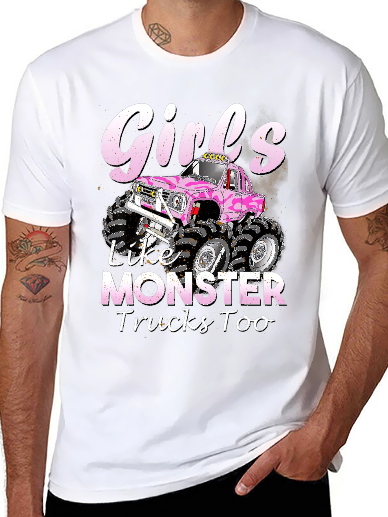 Girls Like Monster Trucks Too T-Shirt