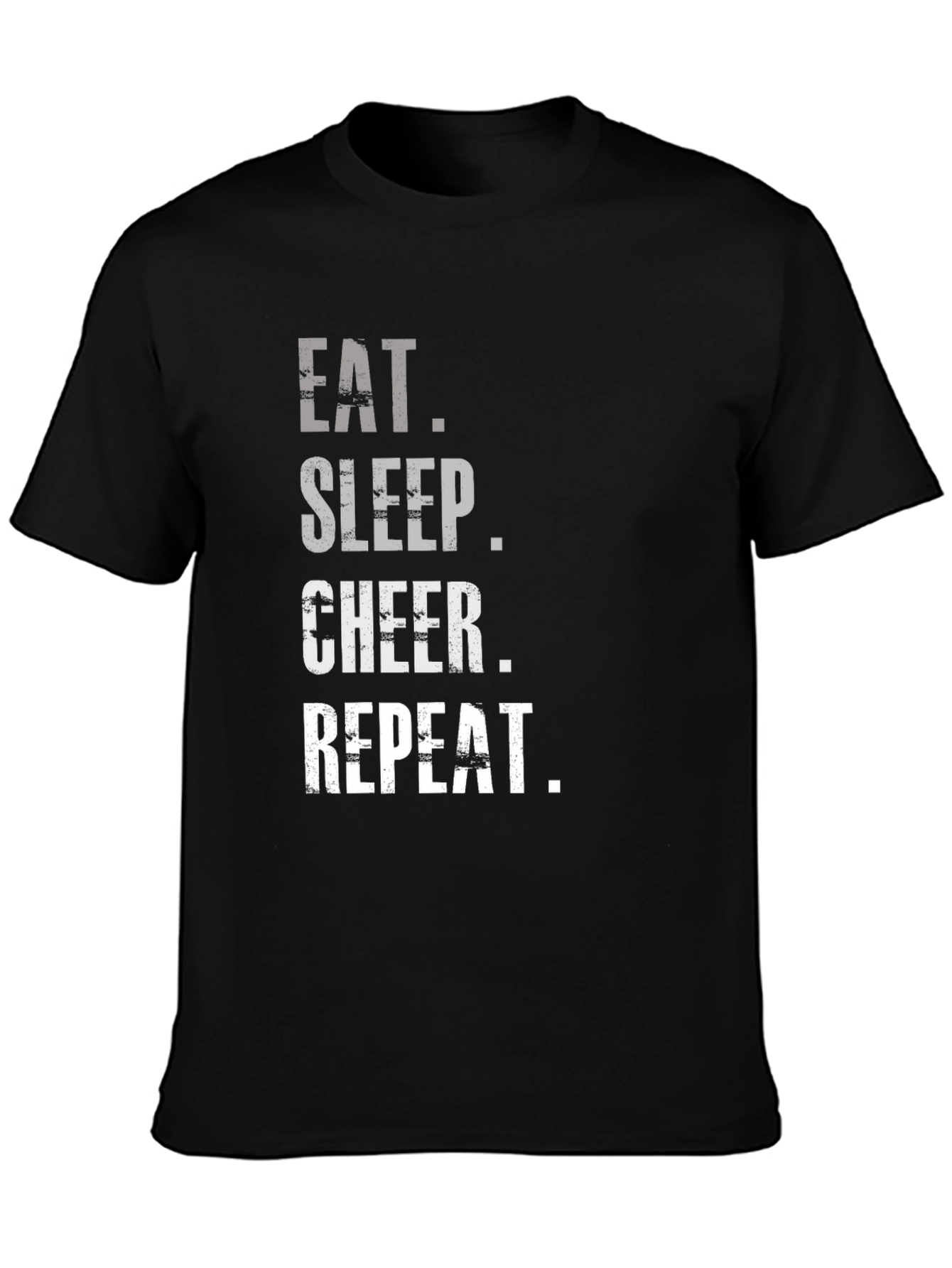 Eat Sleep Cheer Repeat Black T-Shirt