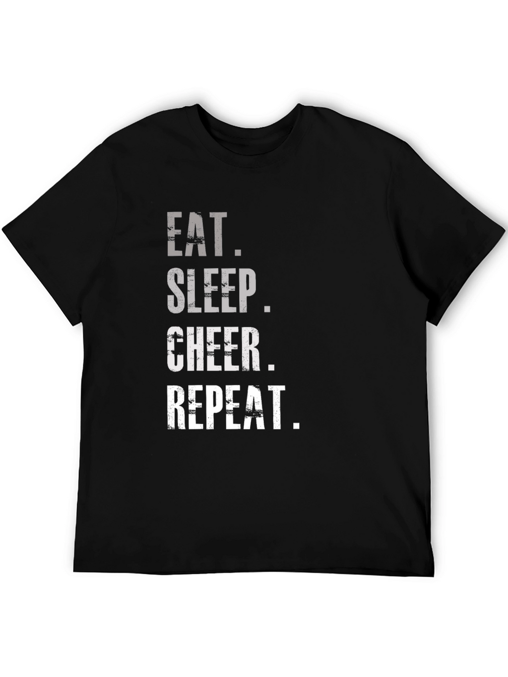 Eat Sleep Cheer Repeat Black T-Shirt