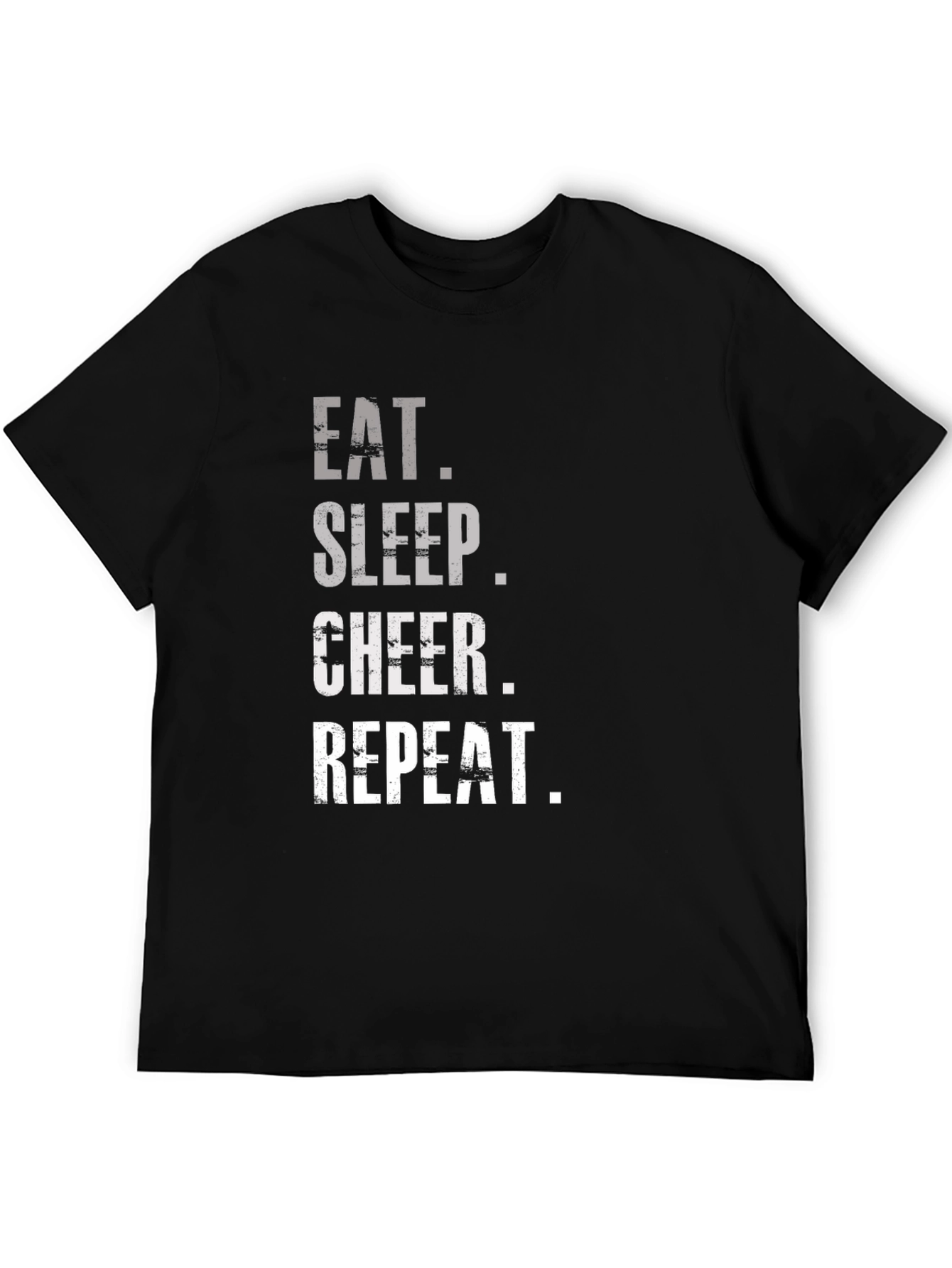 Eat Sleep Cheer Repeat Black T-Shirt