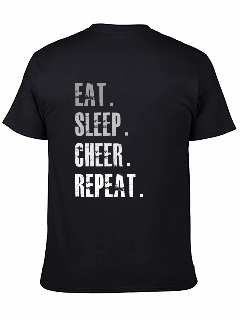 Eat Sleep Cheer Repeat Black T-Shirt