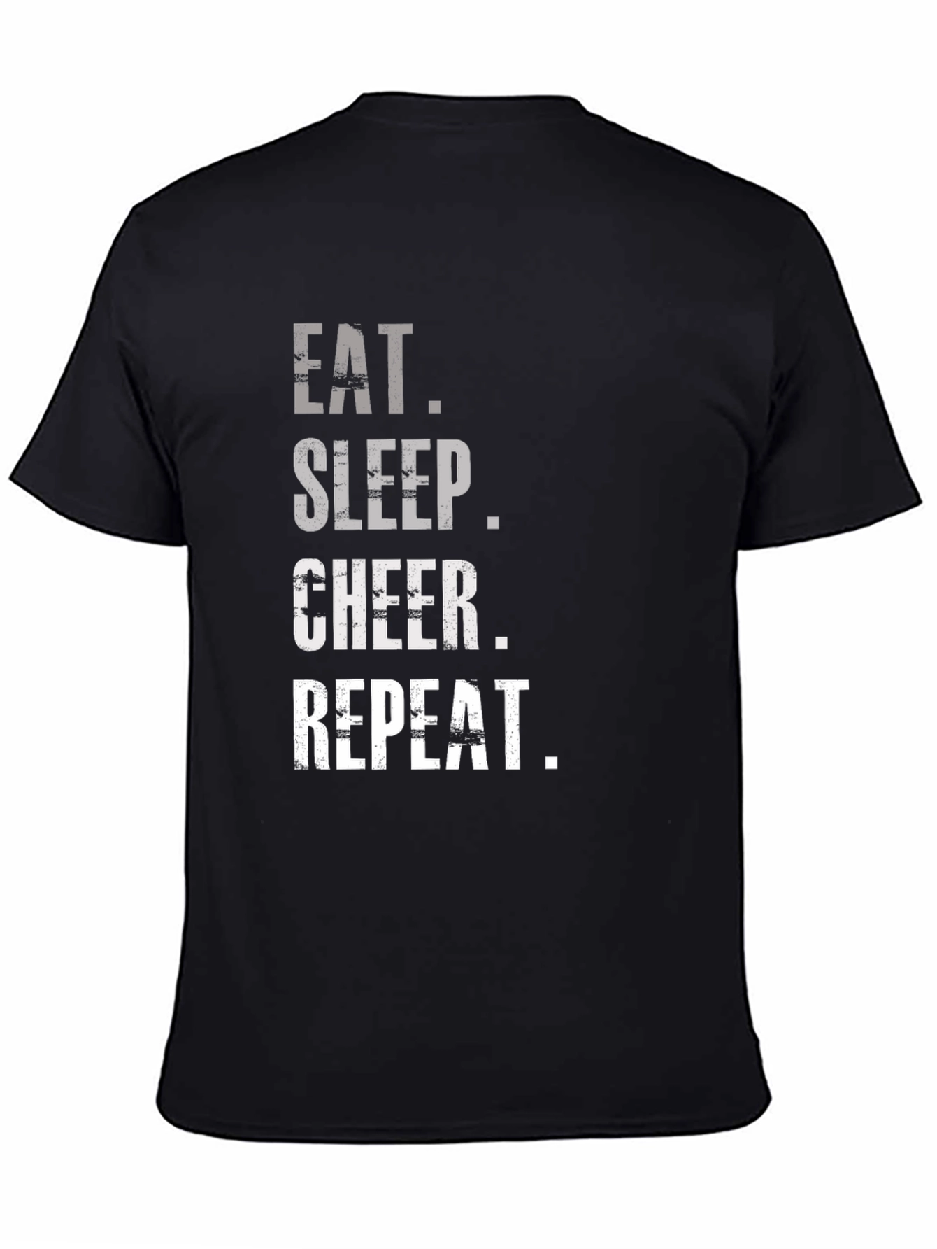 Eat Sleep Cheer Repeat Black T-Shirt