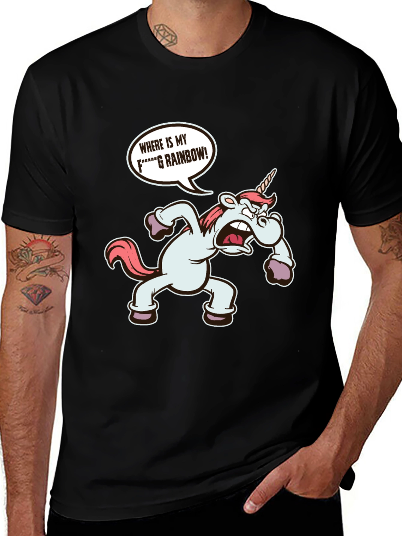 Funny Unicorn Wheres My Rainbow T-Shirt