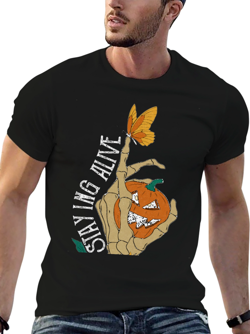 Halloween Skeleton Hand Pumpkin T-Shirt