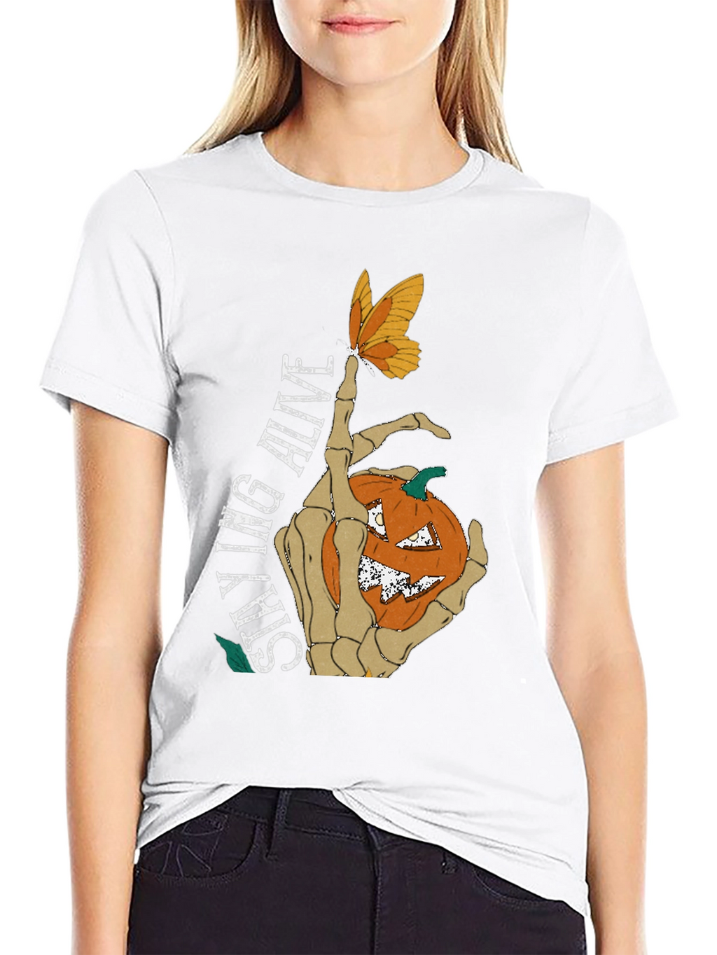 Halloween Skeleton Hand Pumpkin T-Shirt