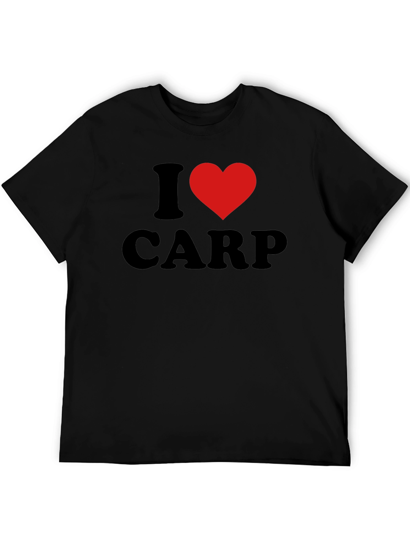 I Heart Carp Graphic T-Shirt - Black Cotton Tee