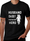 Husband Daddy Protector Hero Graphic Tee