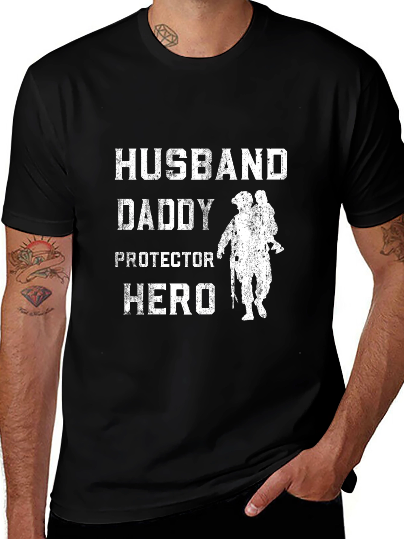 Husband Daddy Protector Hero Graphic Tee