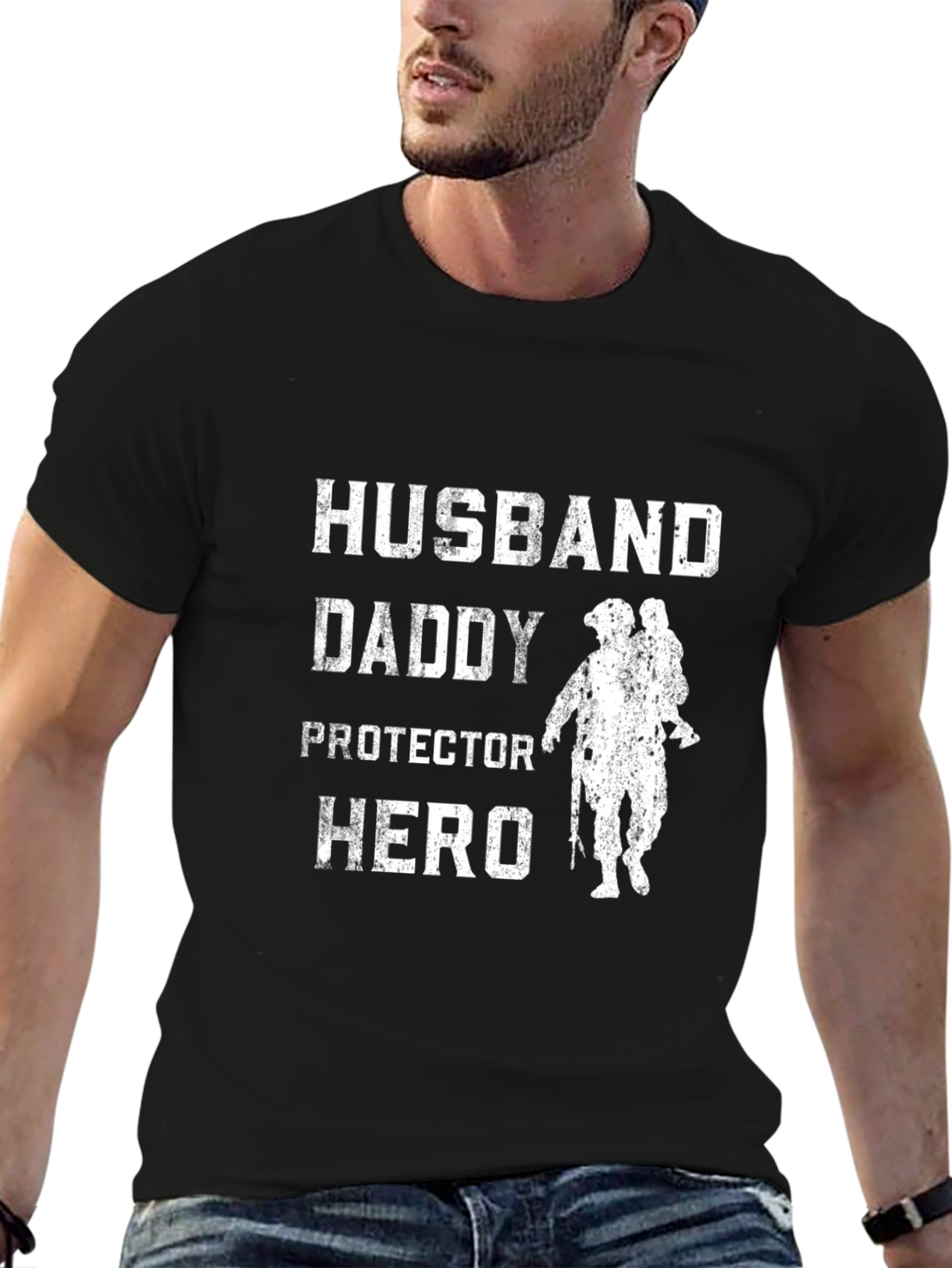 Husband Daddy Protector Hero Graphic Tee