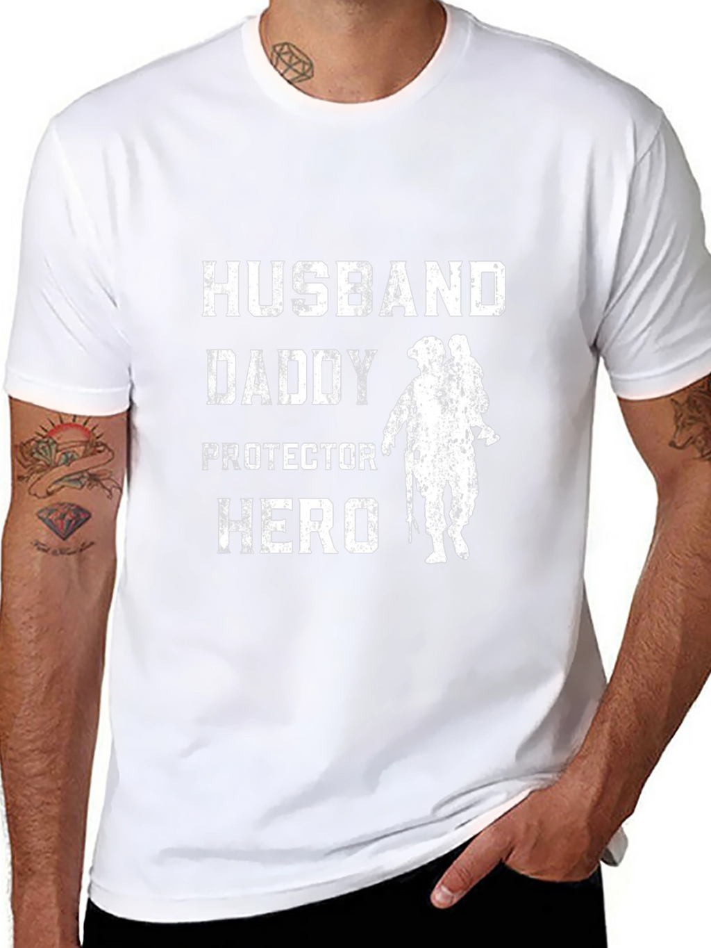 Husband Daddy Protector Hero Graphic Tee