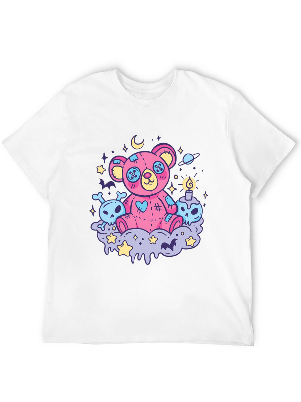 Gothic Teddy Bear Print T-Shirt