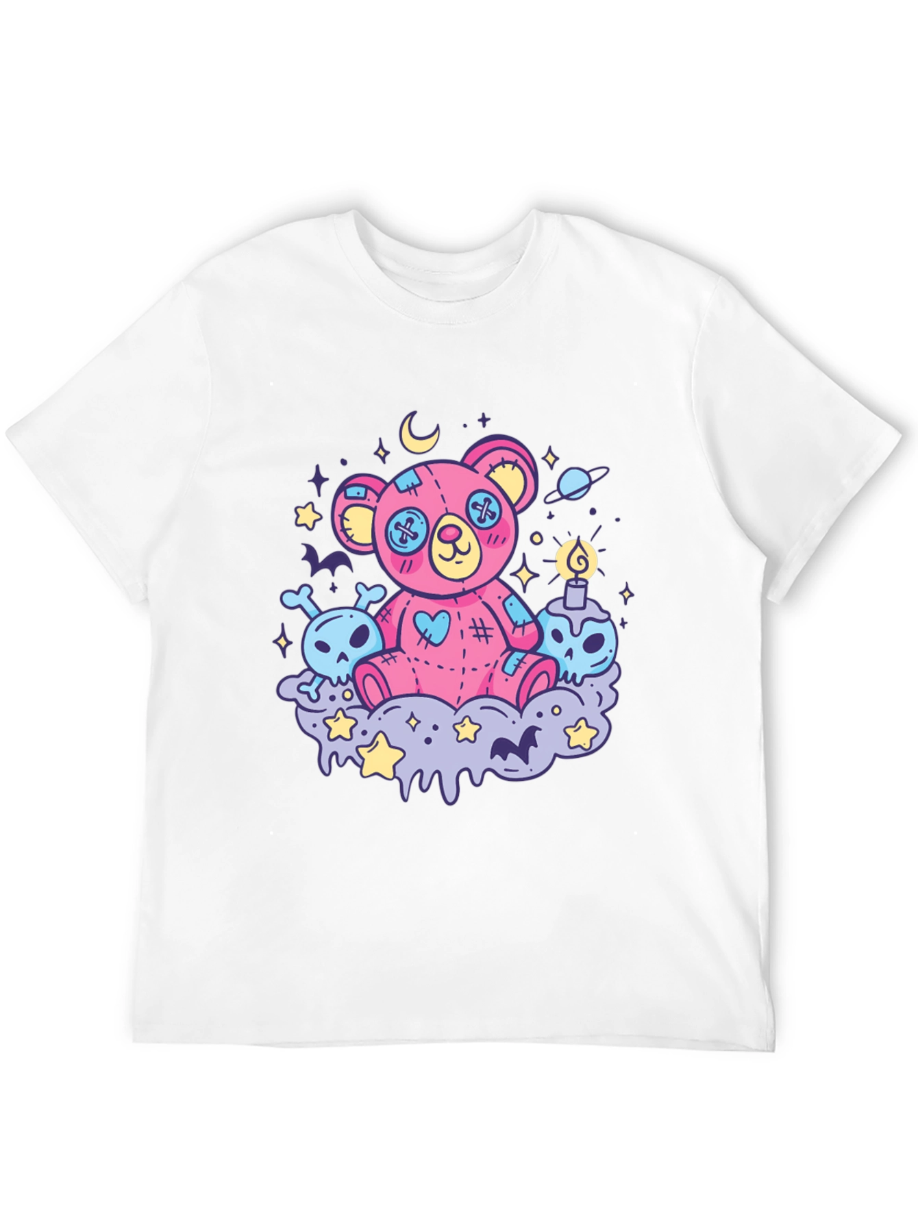 Gothic Teddy Bear Print T-Shirt