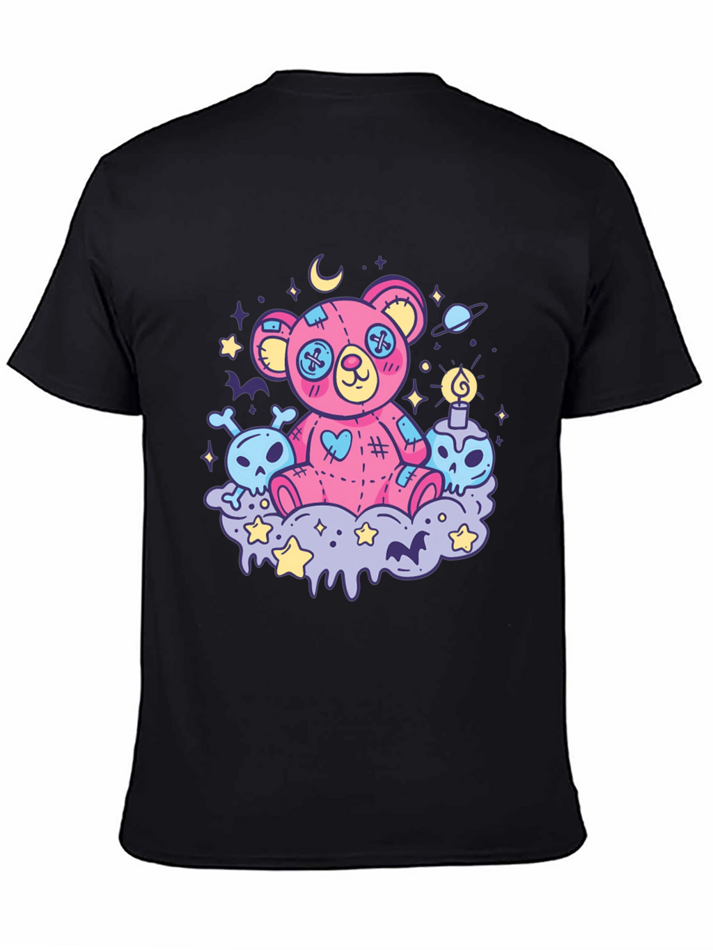 Gothic Teddy Bear Print T-Shirt
