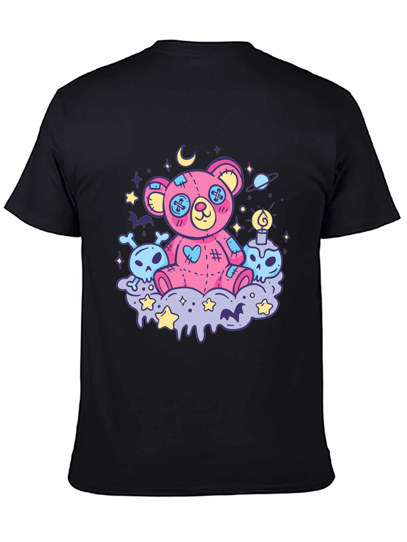 Gothic Teddy Bear Print T-Shirt