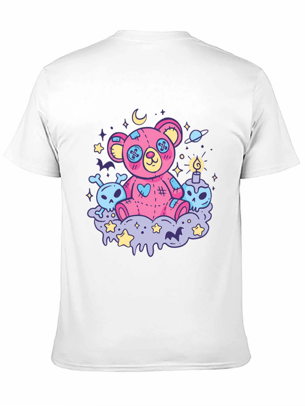 Gothic Teddy Bear Print T-Shirt