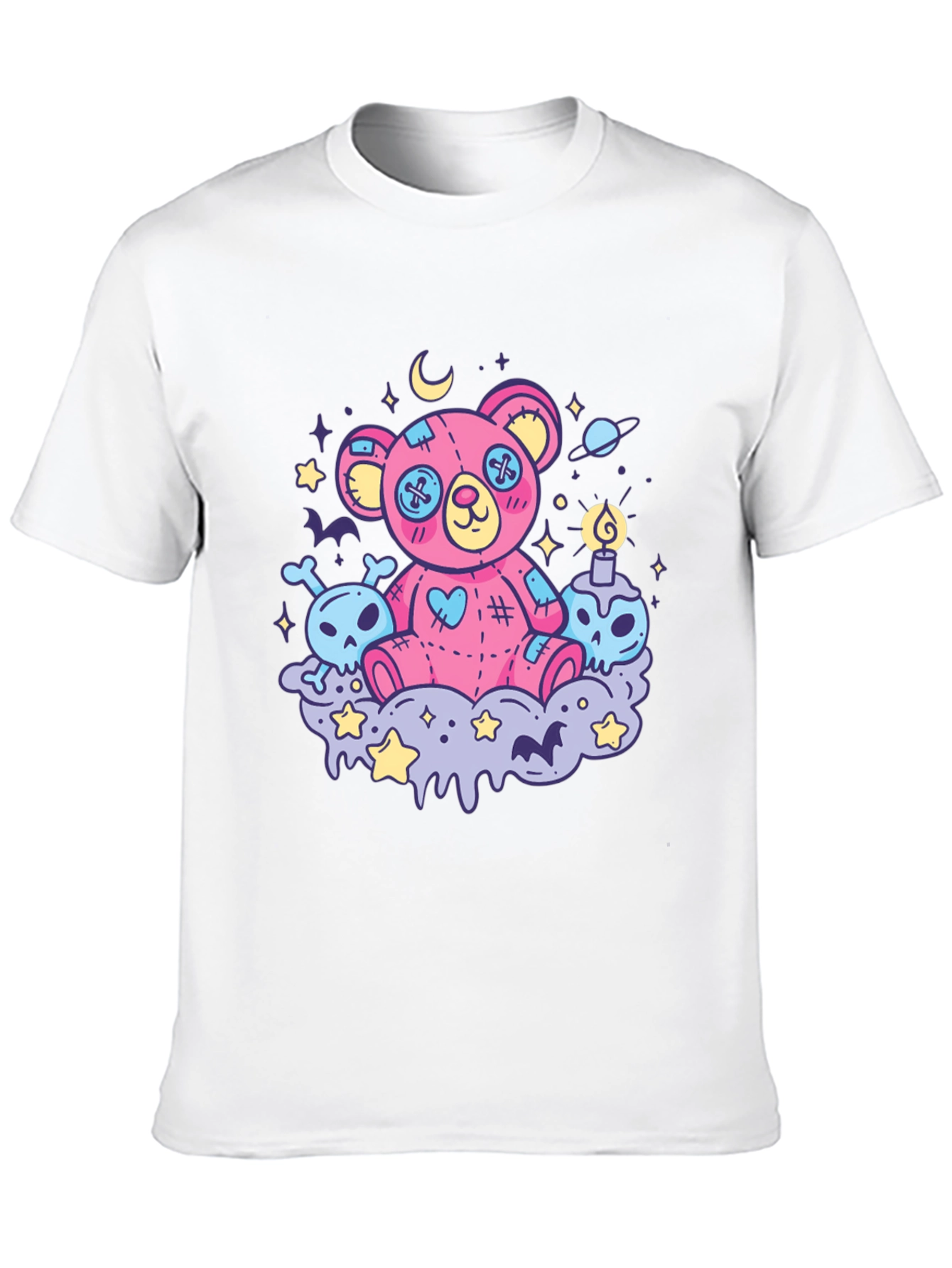Gothic Teddy Bear Print T-Shirt