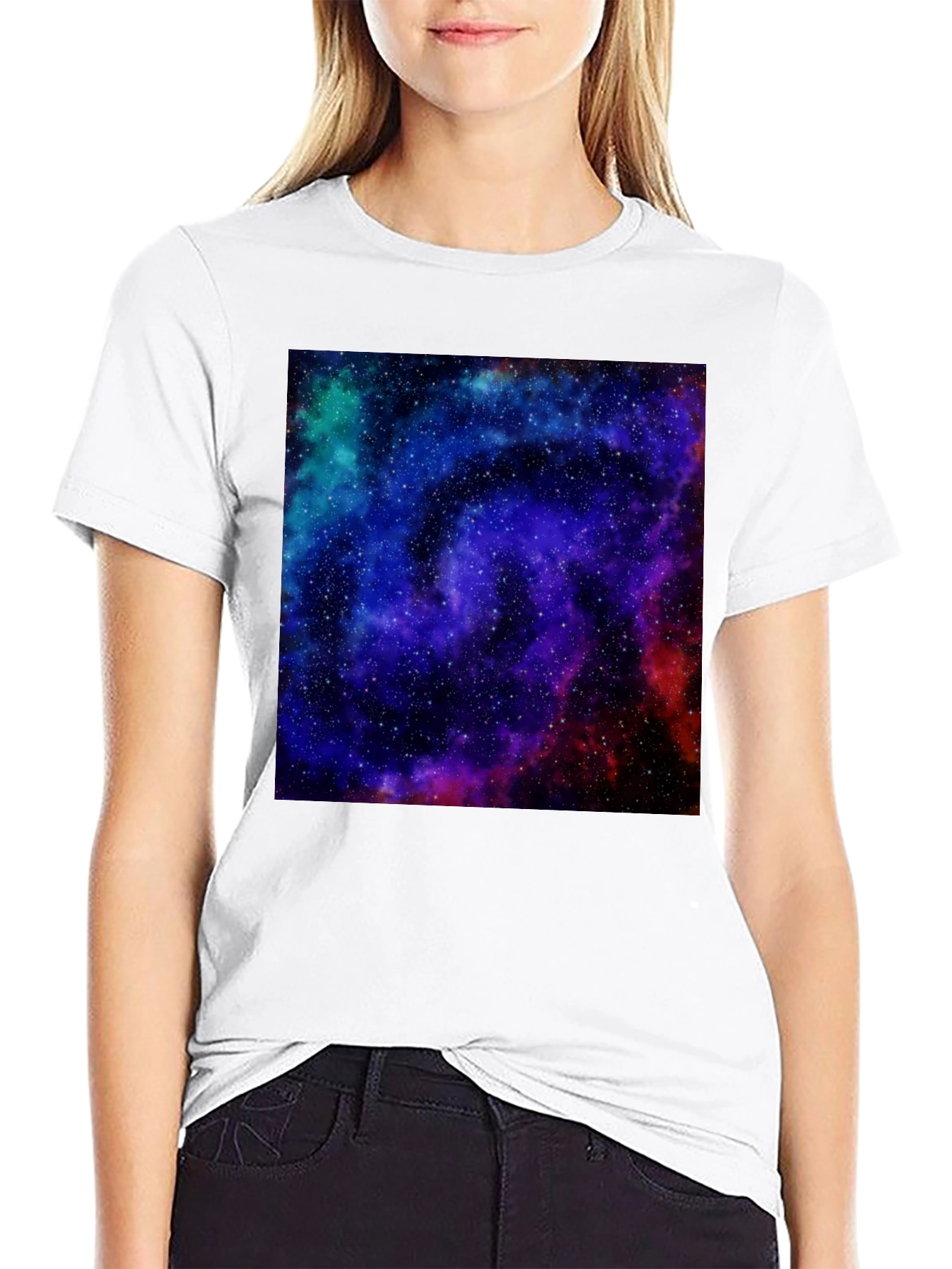 Galaxy Print Black T-Shirt