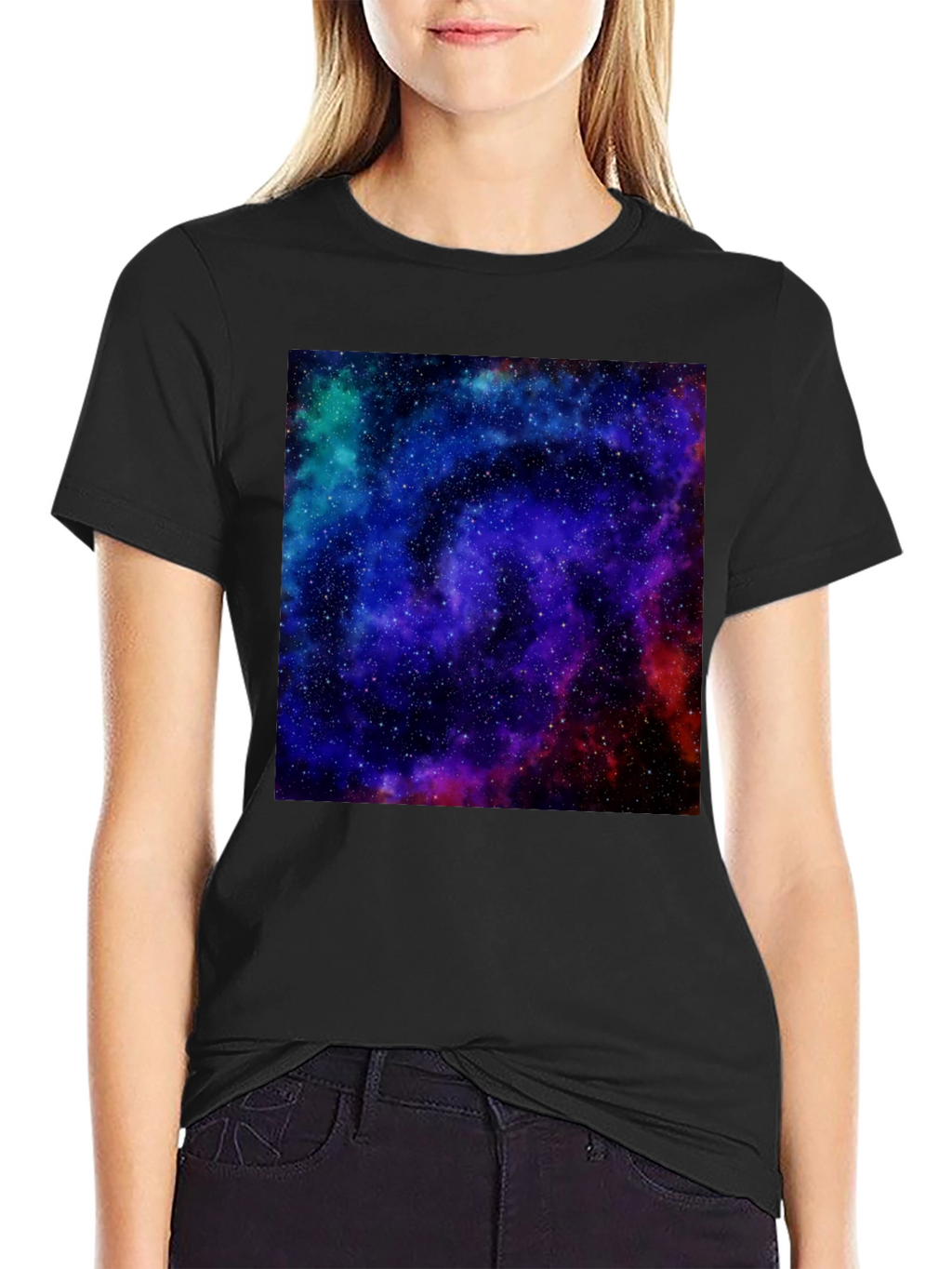 Galaxy Print Black T-Shirt