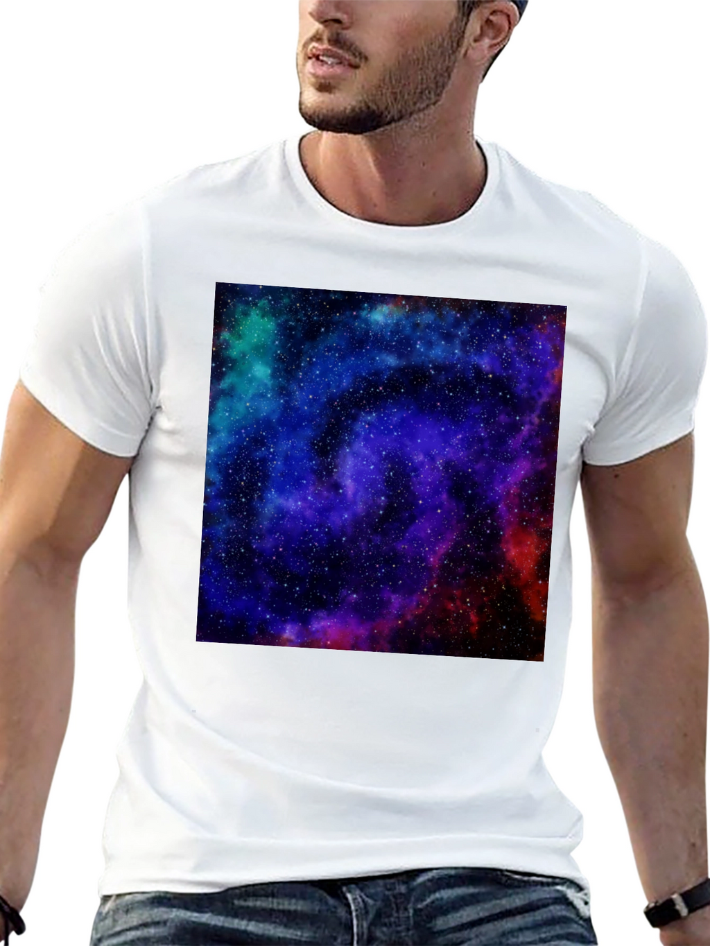 Galaxy Print Black T-Shirt