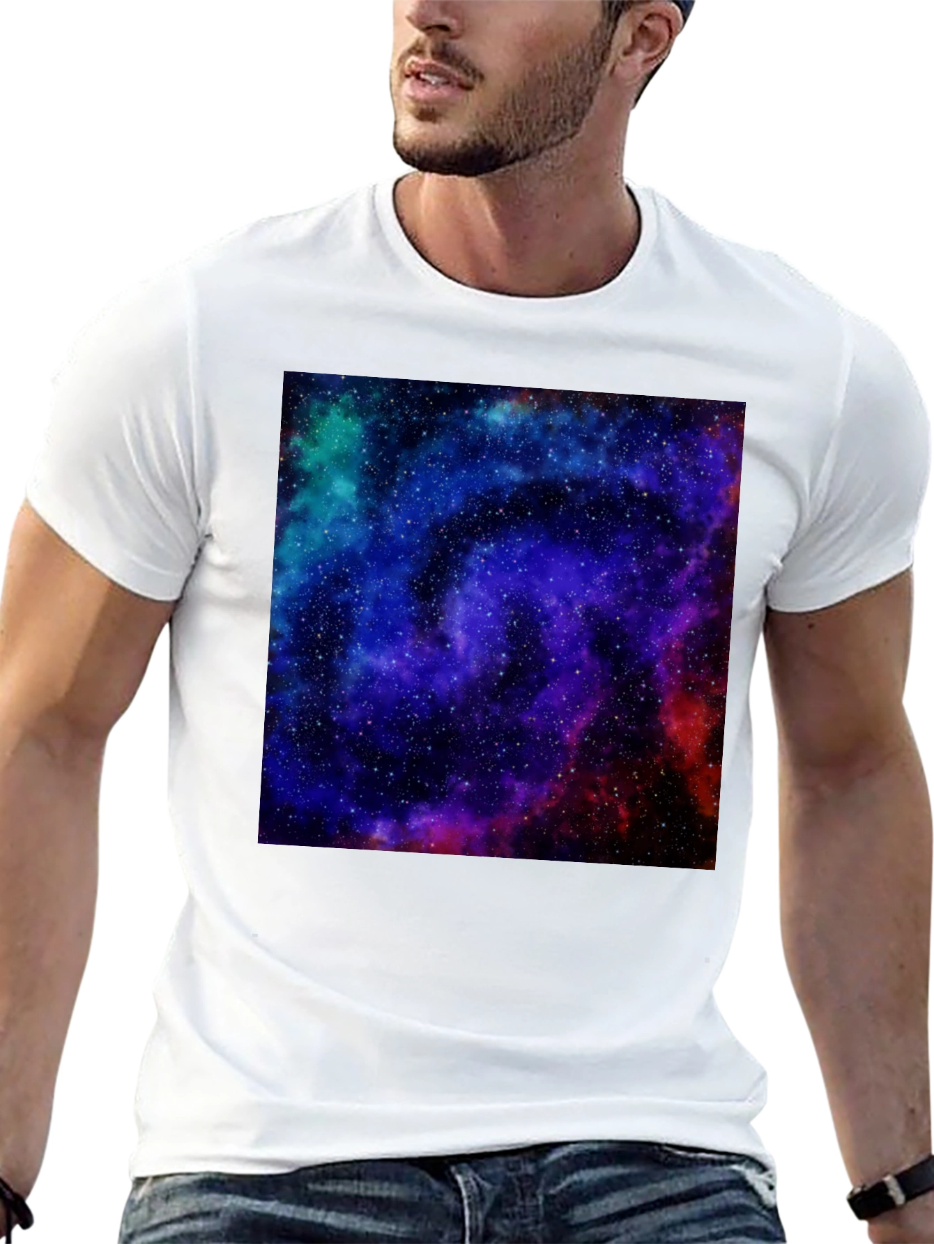 Galaxy Print Black T-Shirt