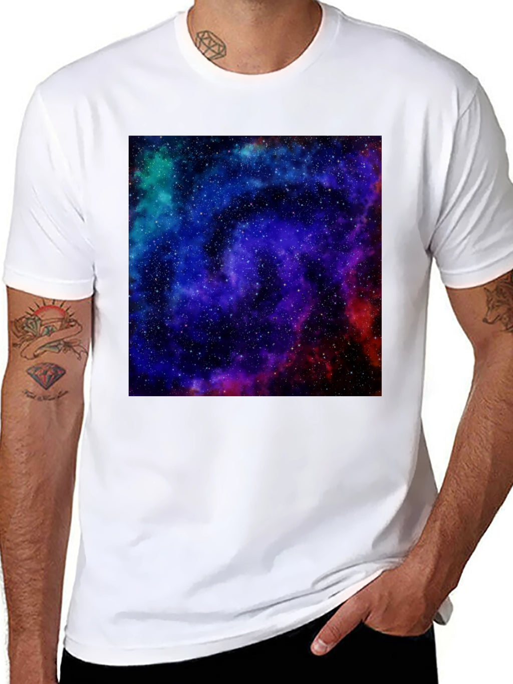 Galaxy Print Black T-Shirt